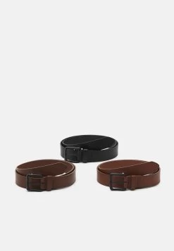 Pier One 3 PACK UNISEX - Gürtel - Black/brown /cognac