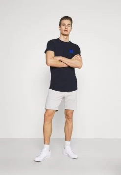 Pier One 2 PACK - Shorts - Mottled Light Grey/dark Blue