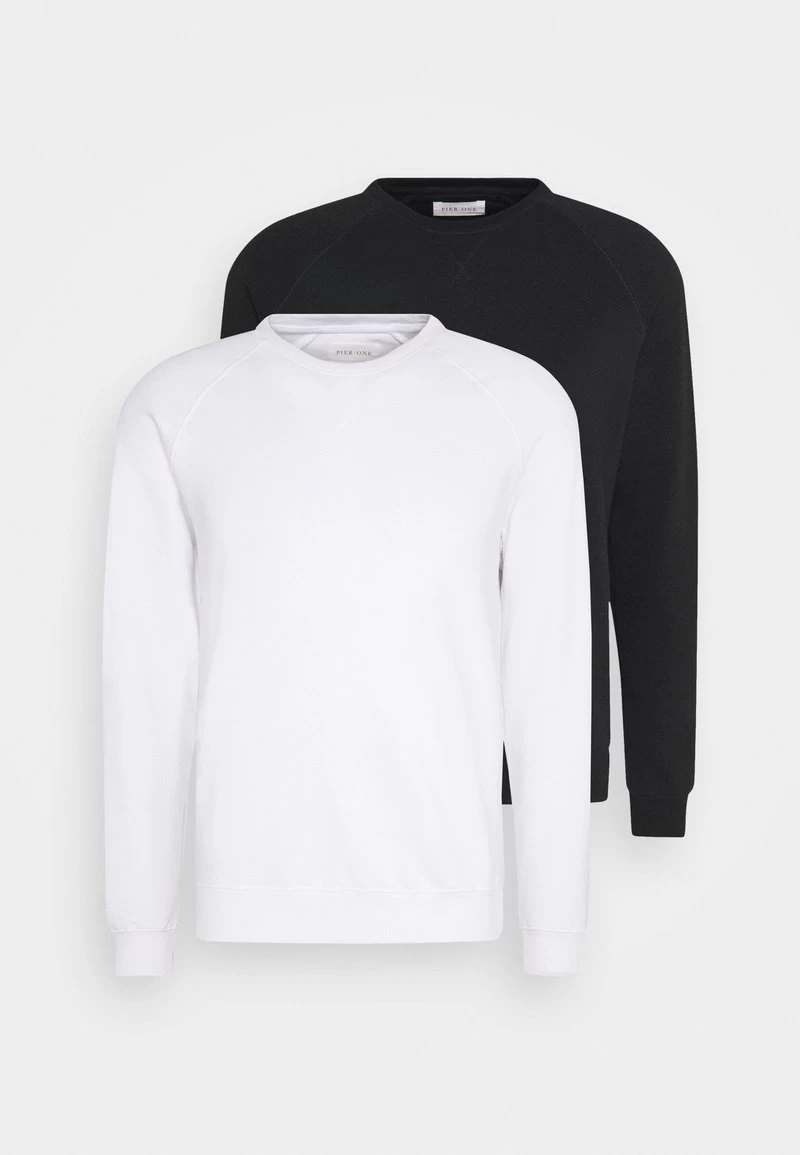 Pier One 2 PACK - Sweatshirt - White/black 7 Pier One 2 PACK - Sweatshirt - White/black – Bild 5