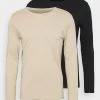 Pier One 2 PACK - Langarmshirt - Beige/black -Pier One d533123e775a492083ca7a6095e3993b