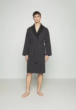 Pier One SHAWL TOWEL BATHROBE - Bademantel - Dark Grey -Pier One d74acb5b72bf4a45a923d6b0a18d6eaf