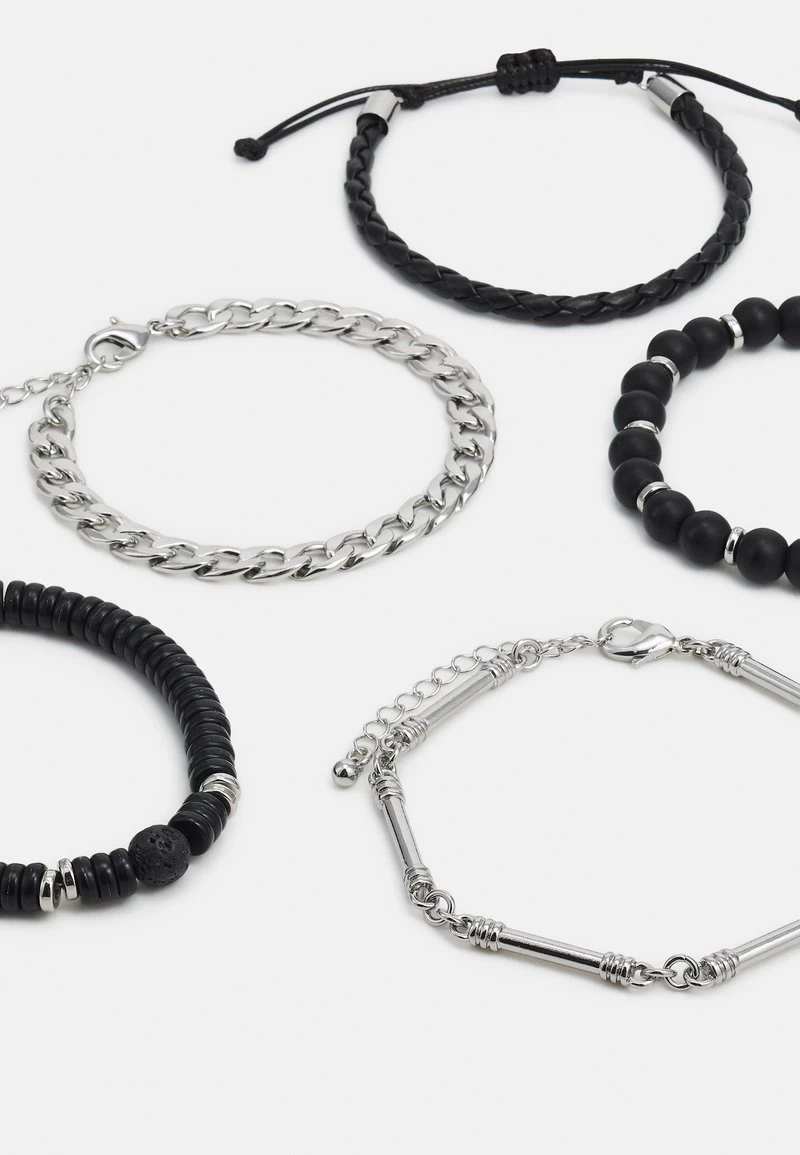 Pier One 5 PACK - Armband - Silver-coloured, Black 5 Pier One 5 PACK - Armband - Silver-coloured, Black – Bild 3